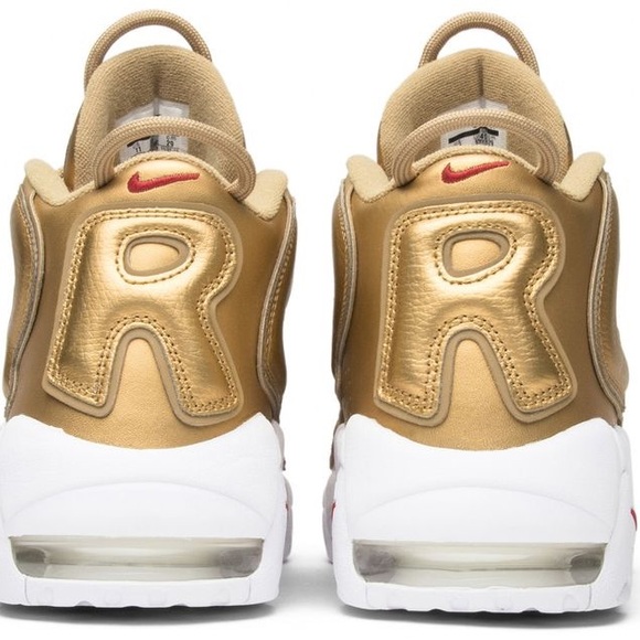 Nike X Supreme Suptempo Gold and White Sneakers with Red Accents size 10 - Picture 8 of 9